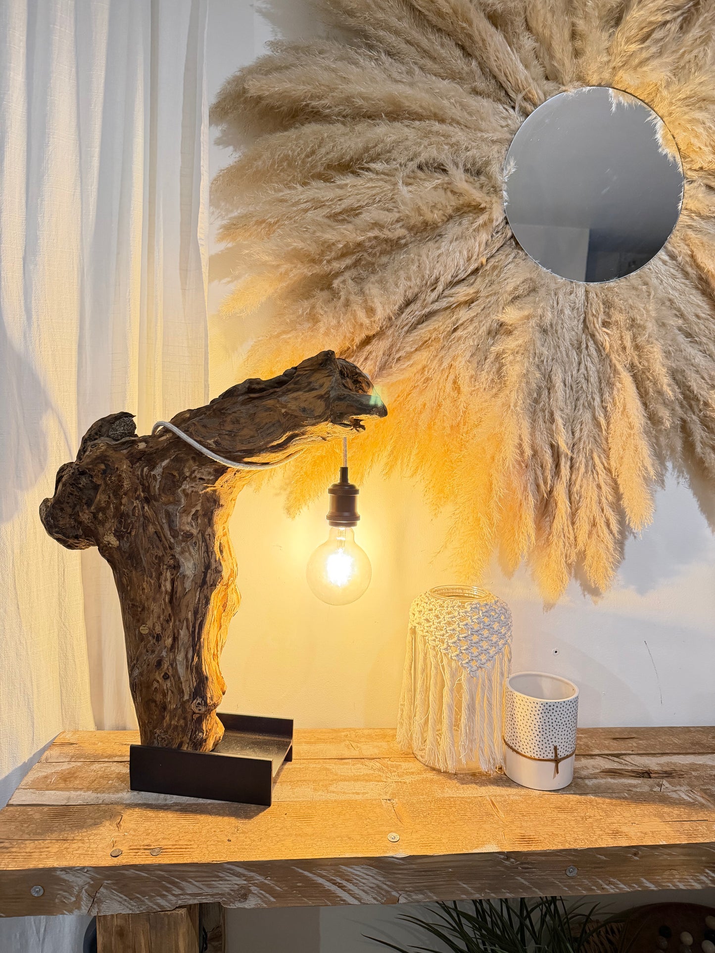 Lampe en bois flotté Loire