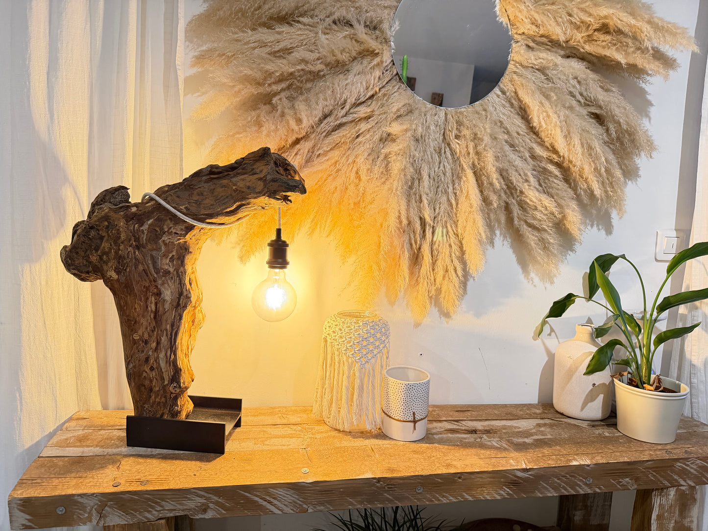 Lampe en bois flotté Loire