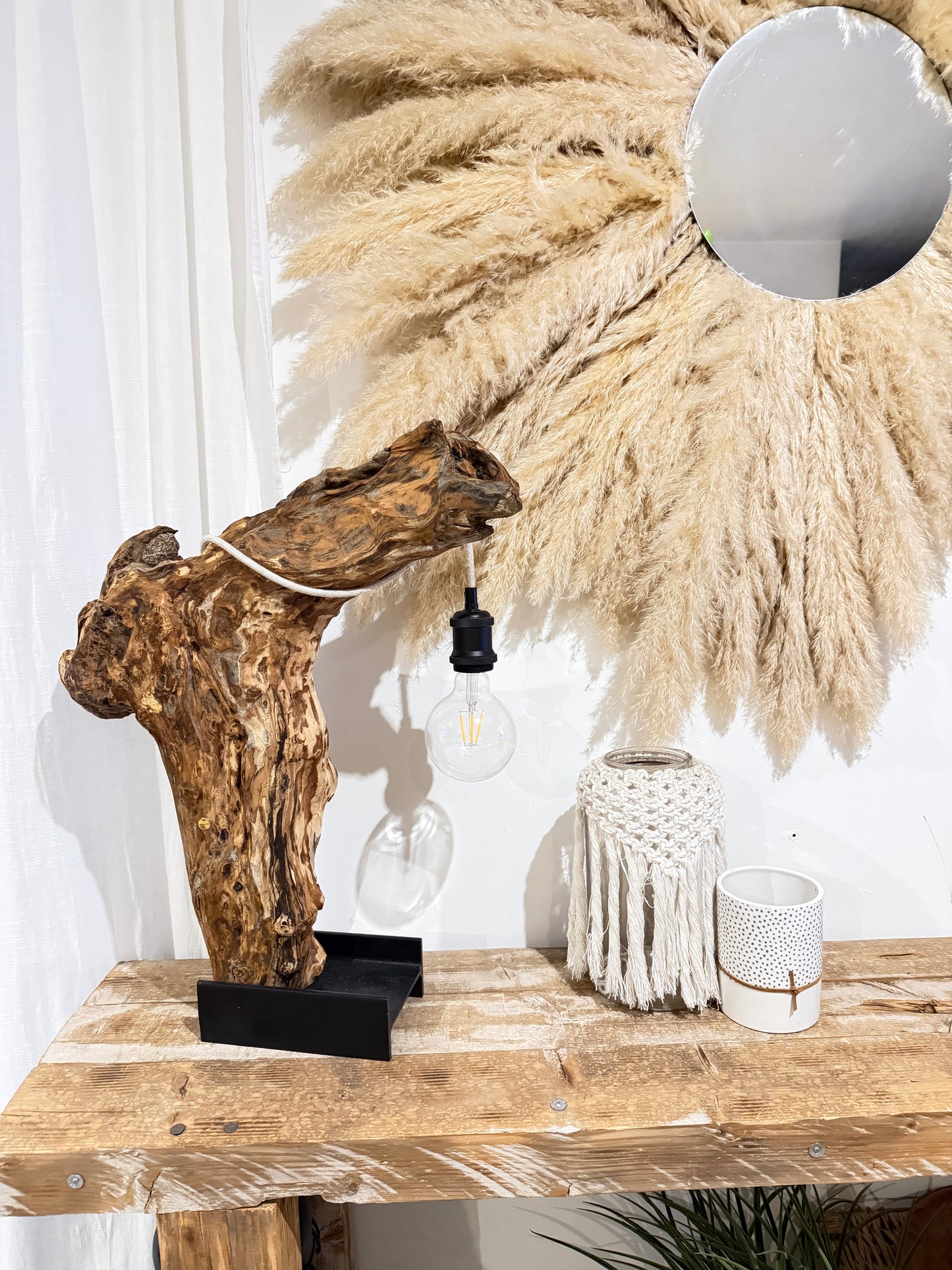 Lampe en bois flotté Loire